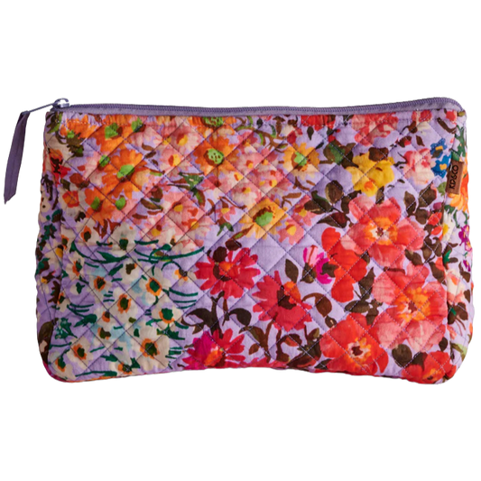 Forever Floral Lilac Quilted Cotton Toiletry Purse