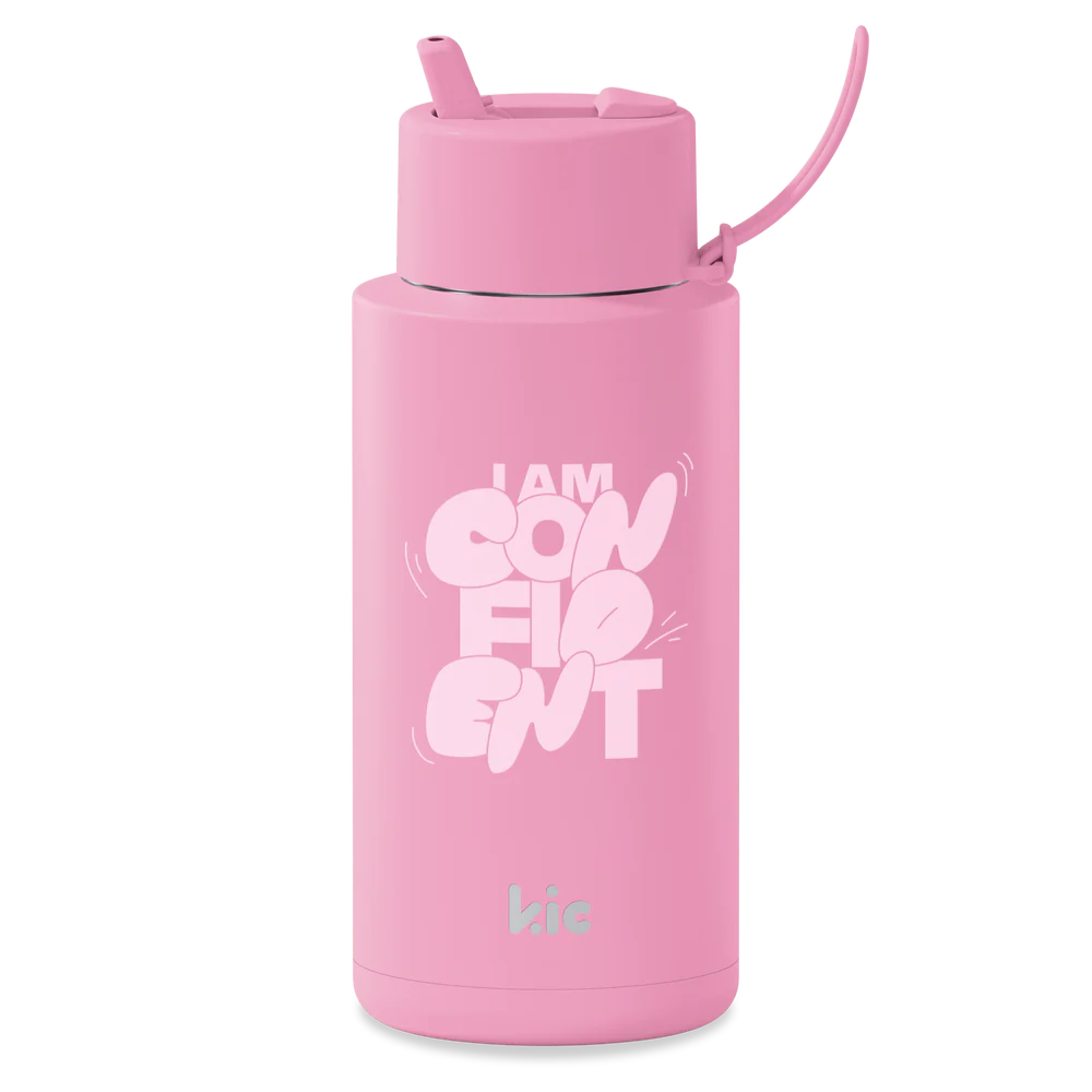 Frank Green x Kic Ceramic Reusable Bottle - Flamingo 1 Litre