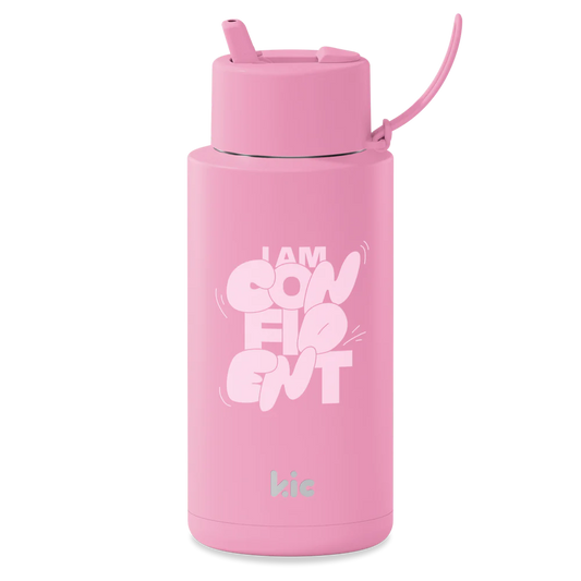 Frank Green x Kic Ceramic Reusable Bottle - Flamingo 1 Litre