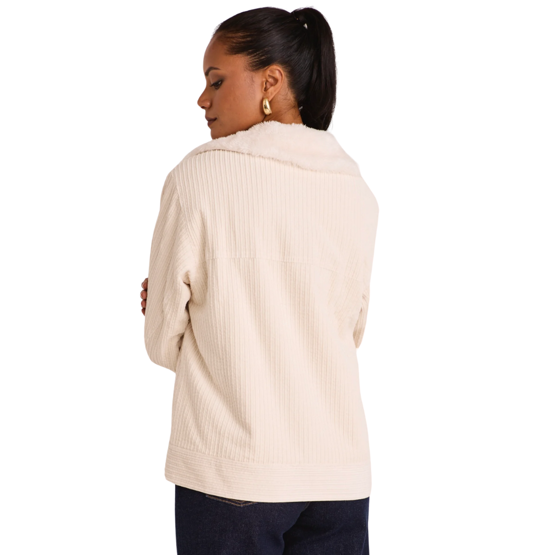 Truthful Pumice Cord Longline Shacket