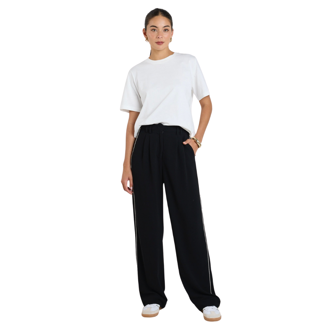 Collective Black Stripe Leg Crepe Pants