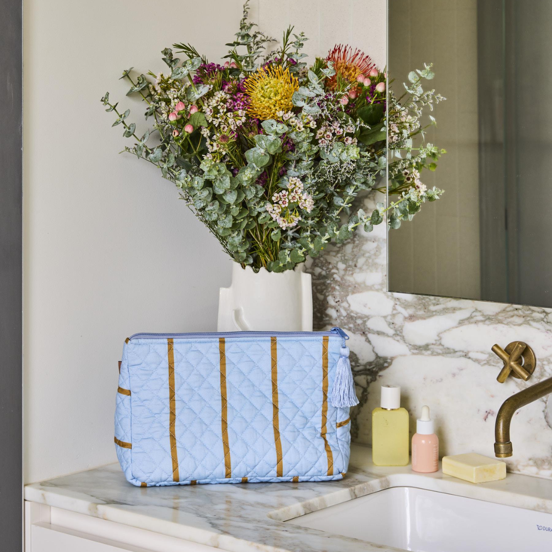 Como Stripe Quilted Cotton Toiletry Purse One Size