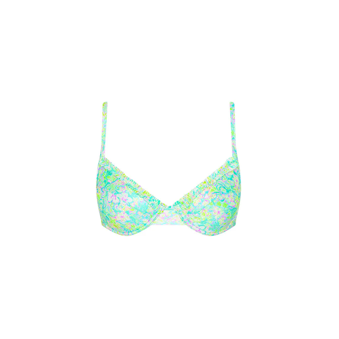 High Leg Thong Bikini Bottom - Hibiscus Fizz