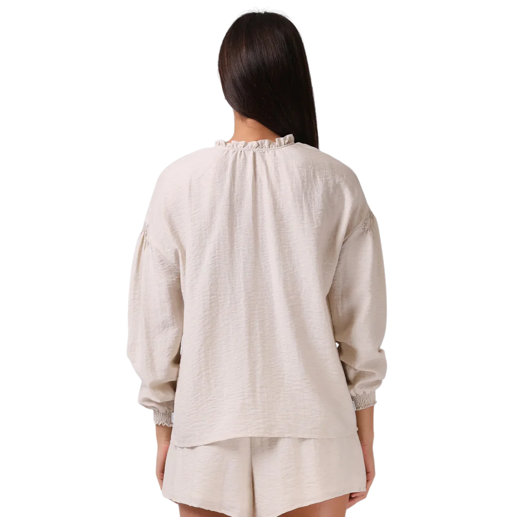 Olive blouse - Oatmeal