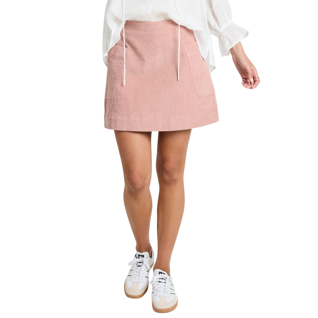 Valid Blush Cord Mini Skirt
