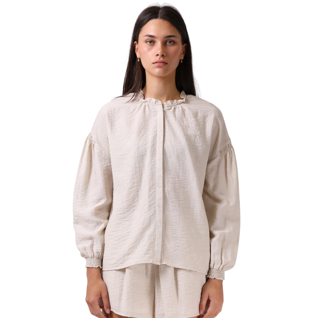 Olive blouse - Oatmeal