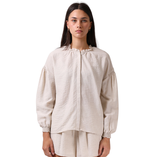 Olive blouse - Oatmeal
