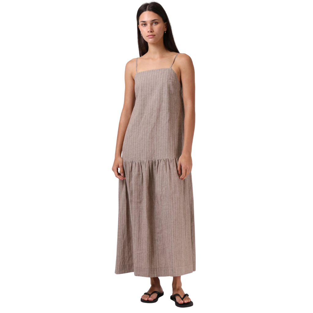 Lily dress - Taupe stripe