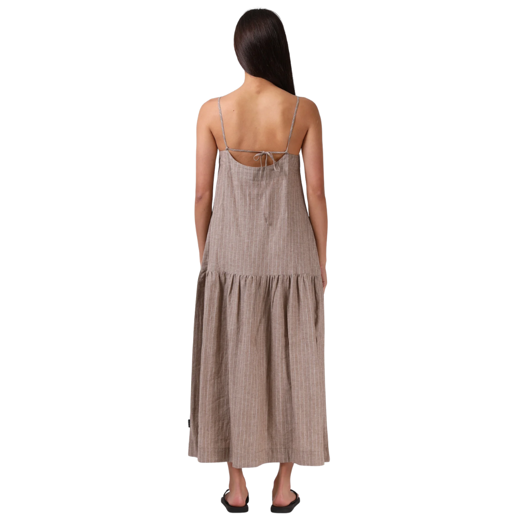 Lily dress - Taupe stripe