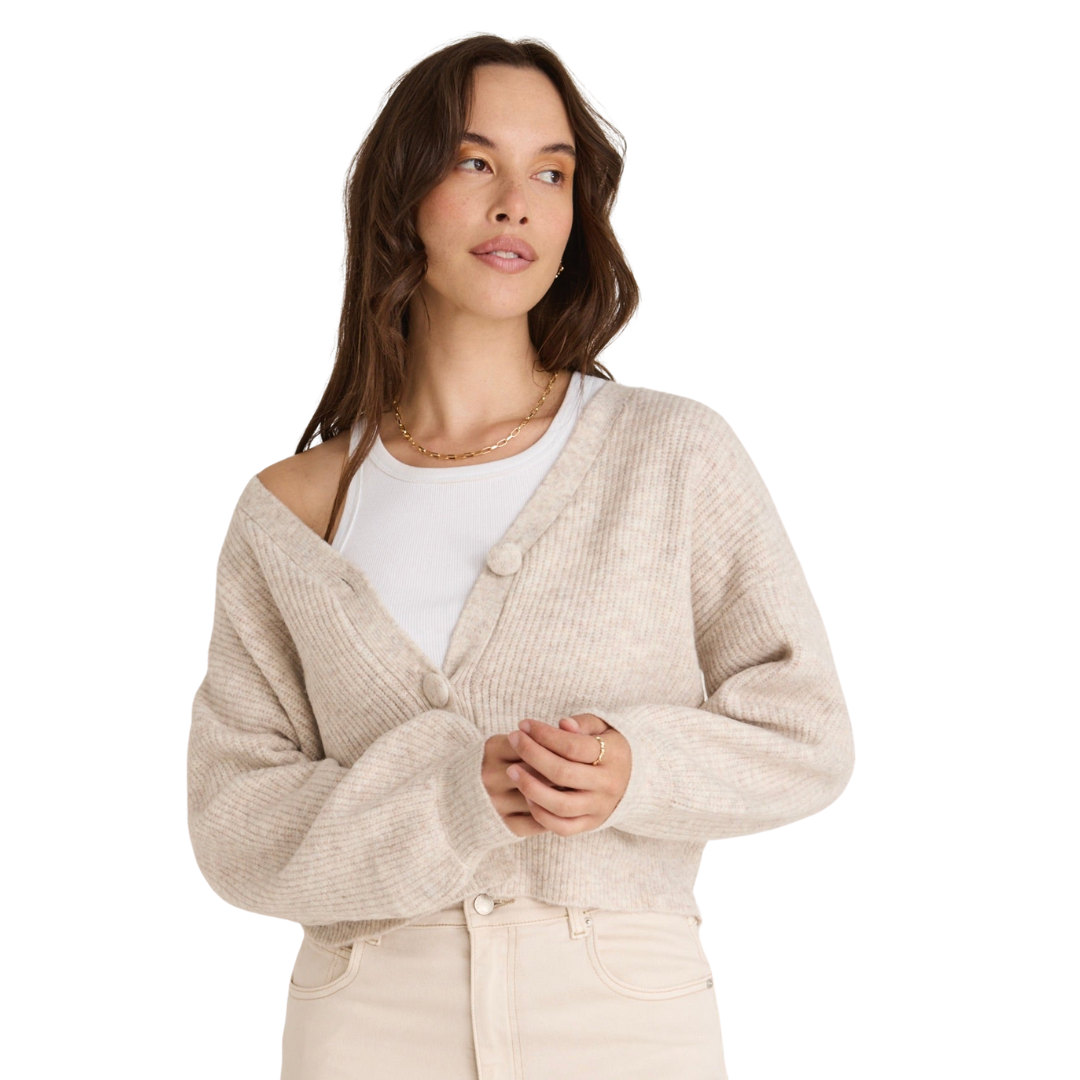 Wholesome Oat Chunky Knit Cardigan