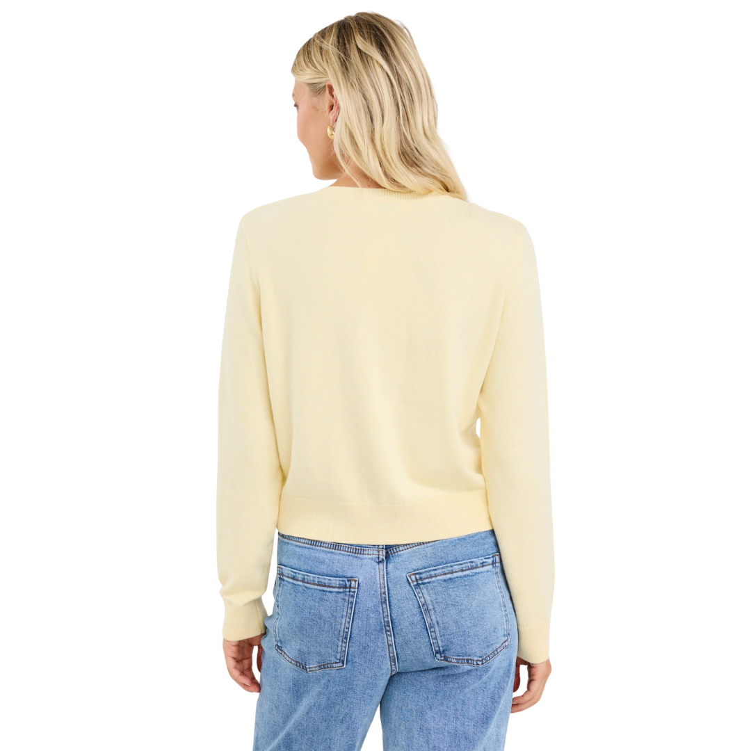 Allegiance Lemon Crewneck Cardigan