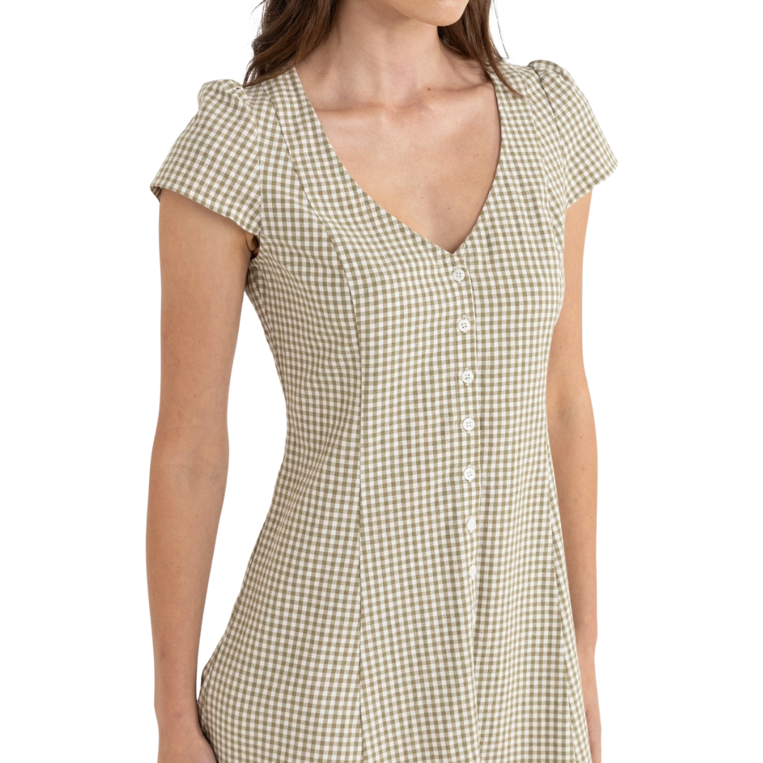 Lola Check Cap Sleeve Mini Dress