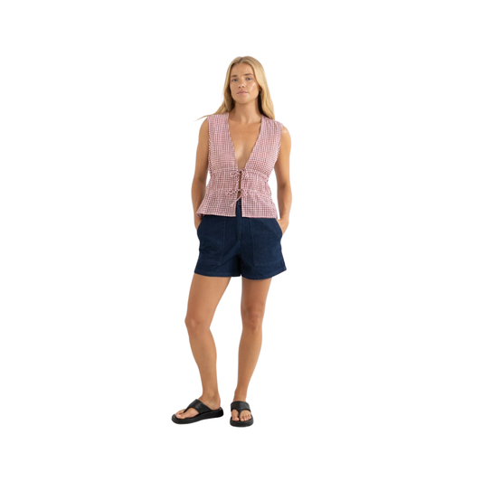 Tie Front Top - Fire
