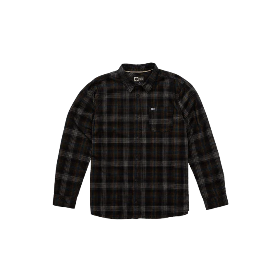 Caster Long Sleeve Cord Shirt - Black
