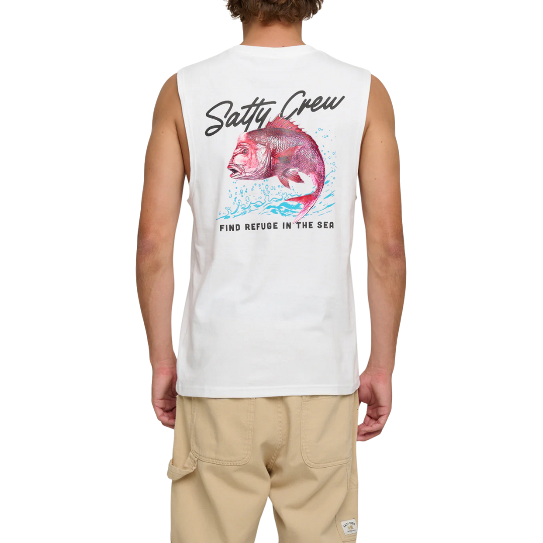 Snapper Muscle Tank - White