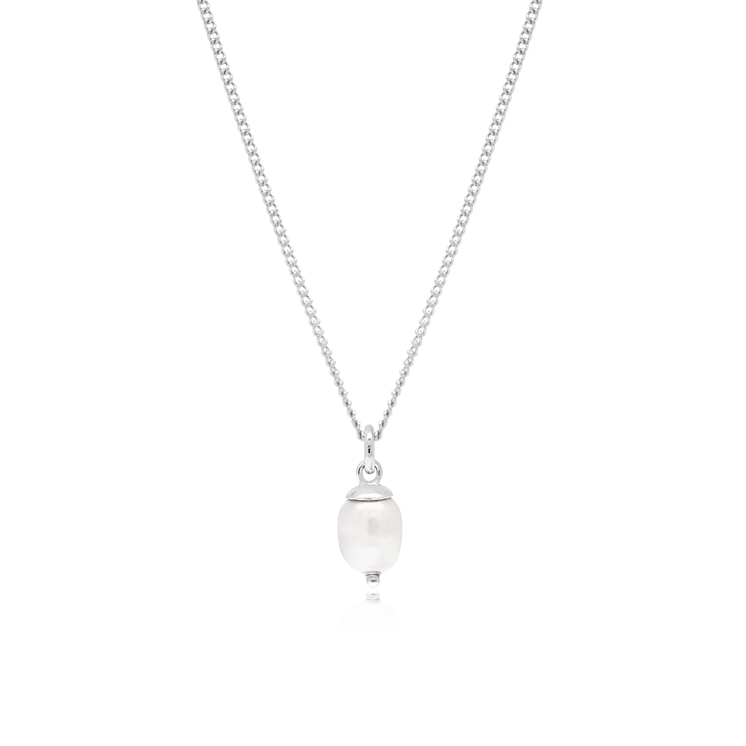 Margot Pearl Necklace - Silver
