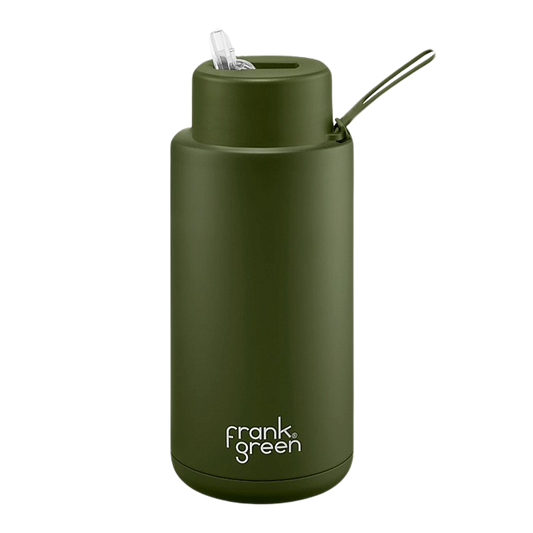 Frank Green Ceramic Reusable Bottle - Khaki 1L