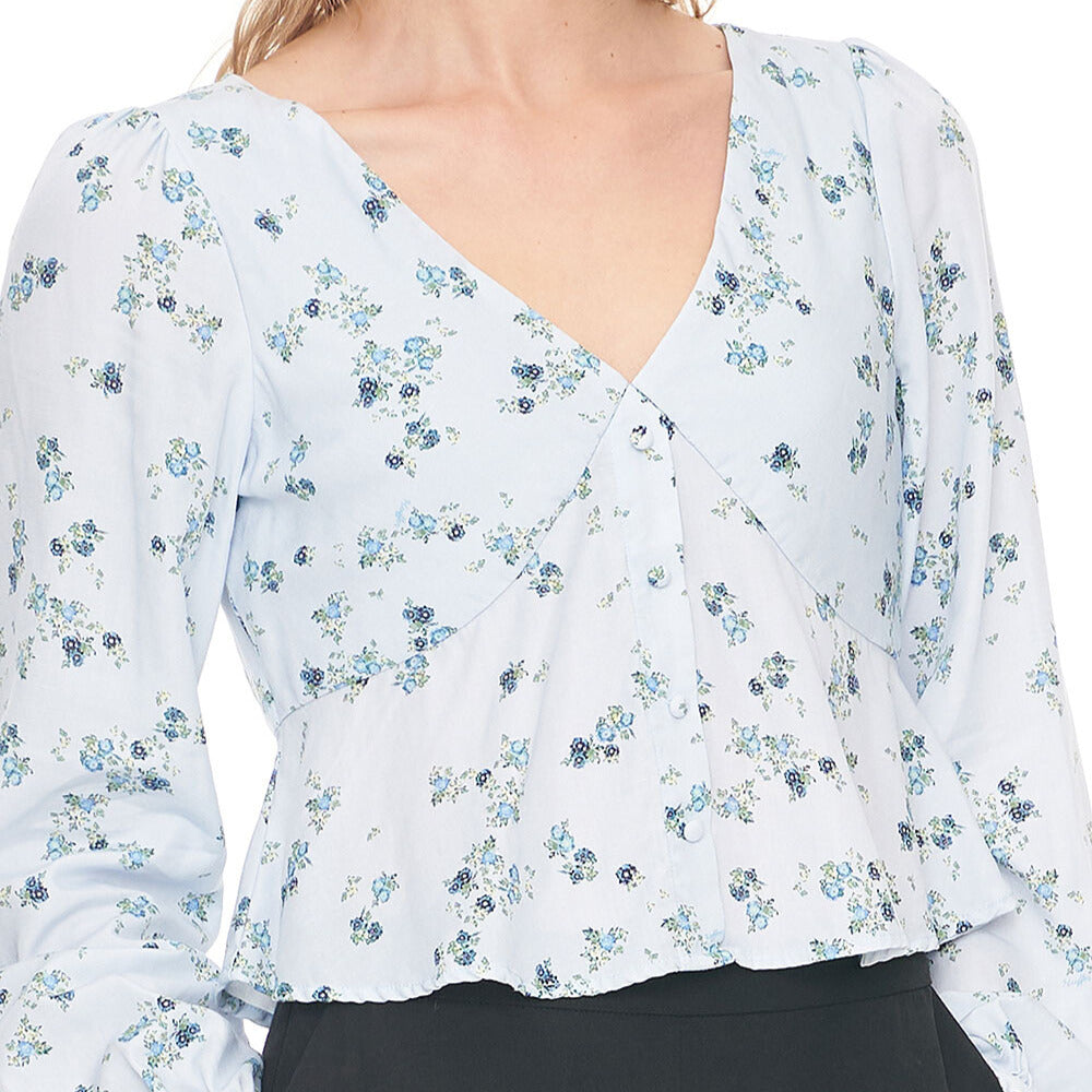 Lalisa Cleo L/S Top - Blue Floral