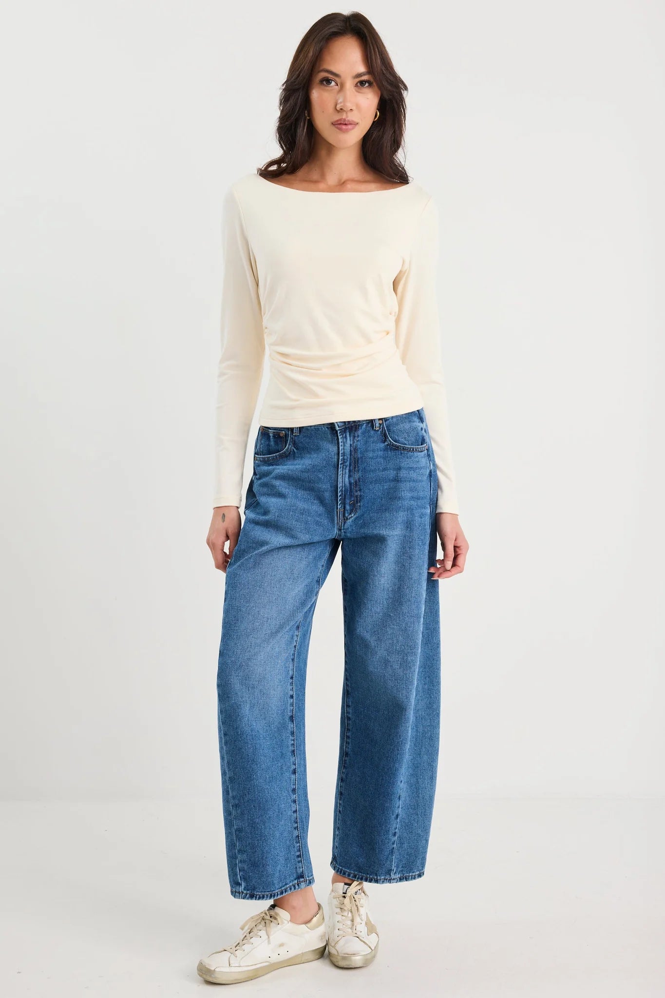 Alley Buttermilk Rib Boat Neck Top