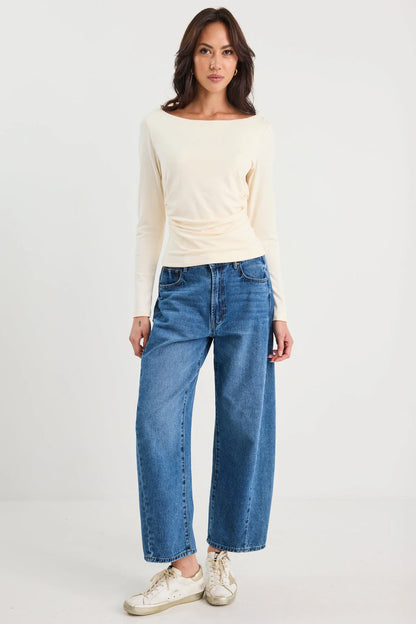 Alley Buttermilk Rib Boat Neck Top