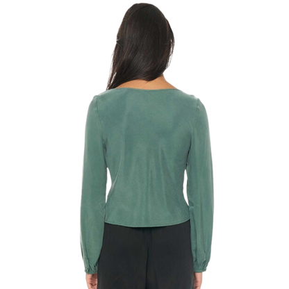 Melrose Keyhole LS Top - Sage Leaf