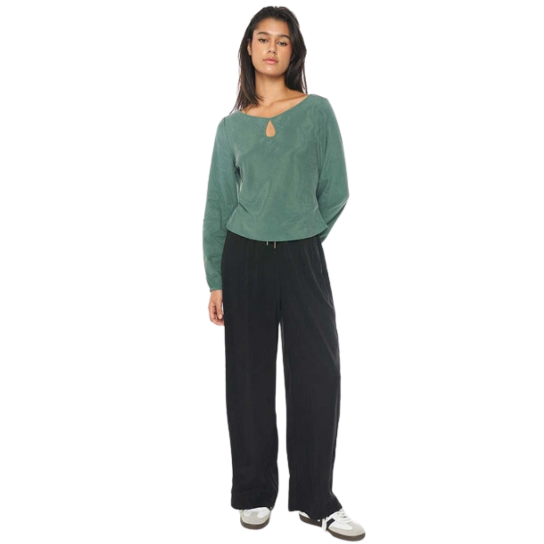 Melrose Keyhole LS Top - Sage Leaf