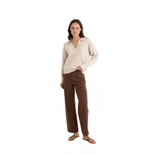 Lexie V-Neck Collared Jumper