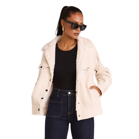 Truthful Pumice Cord Longline Shacket