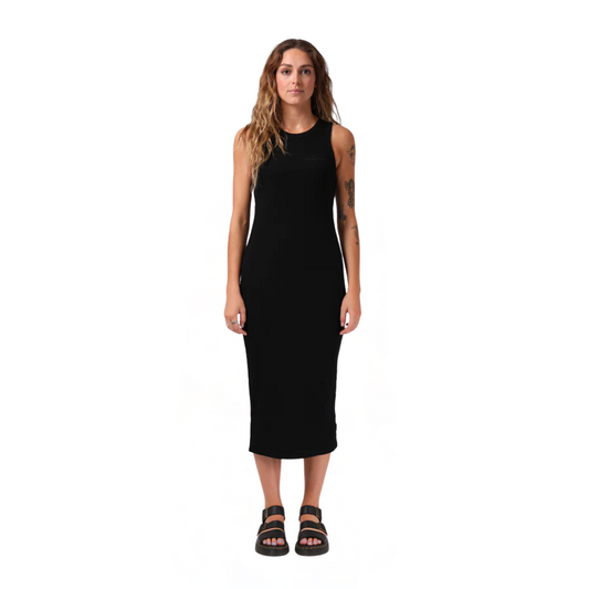 Rib Midi Dress - Black