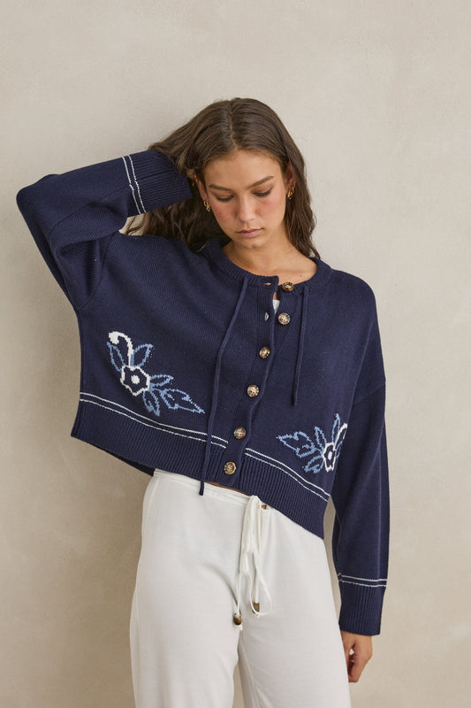 Ravello Knit Cardigan - Navy