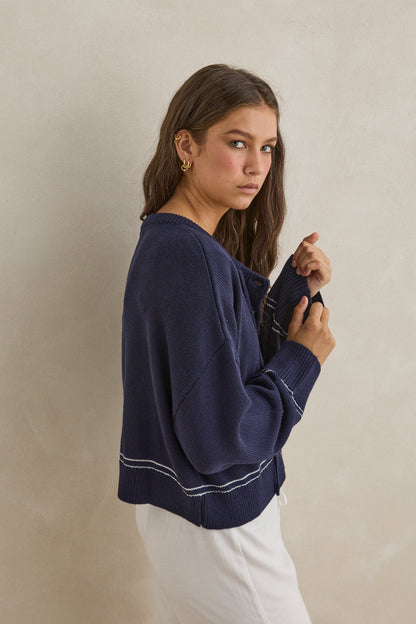 Ravello Knit Cardigan - Navy