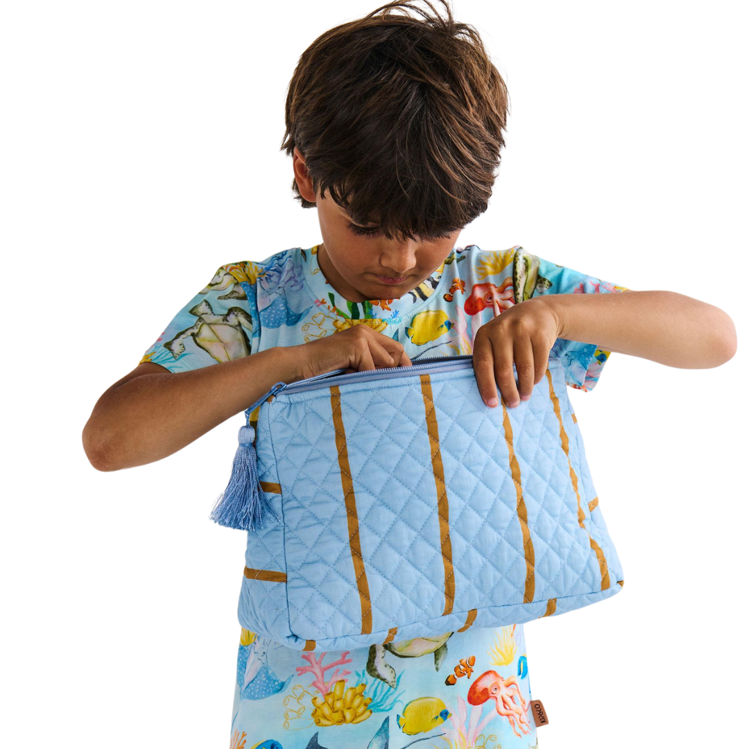 Como Stripe Quilted Cotton Toiletry Purse One Size