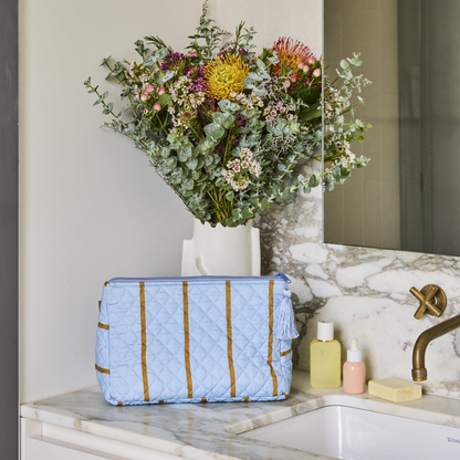 Como Stripe Quilted Cotton Toiletry Purse One Size