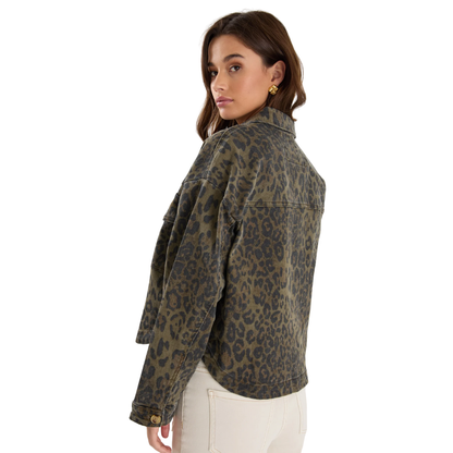 Echo Khaki Animal Denim Jacket