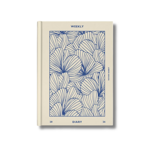 Father Rabbit | Weekly Diary 2026 | Prussian Blue Floral