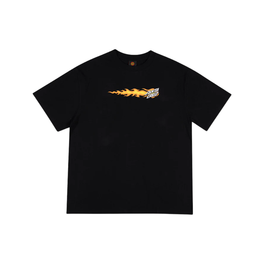 Flaming Dice Dot Flash Tee, Short Sleeve Box Fit Tee - Black