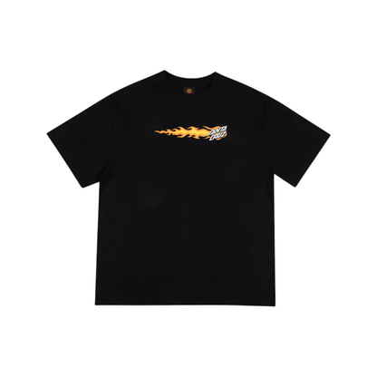 Flaming Dice Dot Flash Tee, Short Sleeve Box Fit Tee - Black