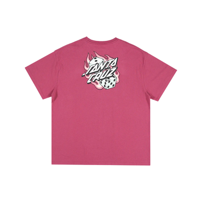 Flaming Dice Dot Flash Women's T-shirt Dusk Pink