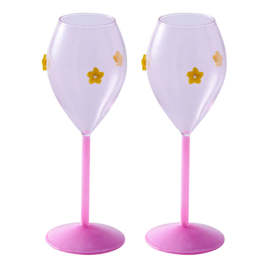 Flower Power Champagne Glass 2P Set