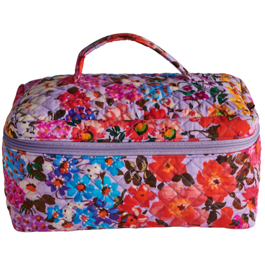 Forever Floral Lilac Quilted Cotton Toiletry Case