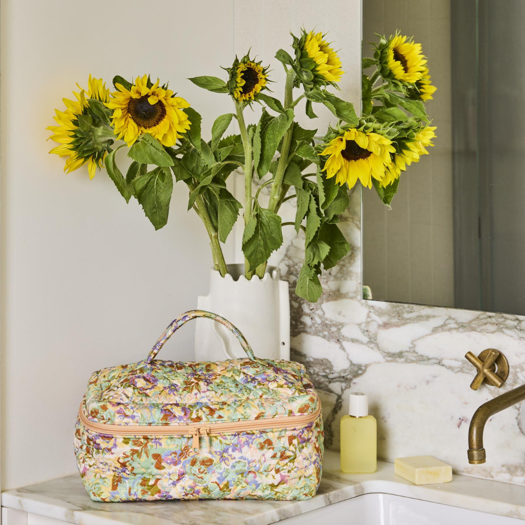 Forever Mine Quilted Cotton Toiletry Case One Size