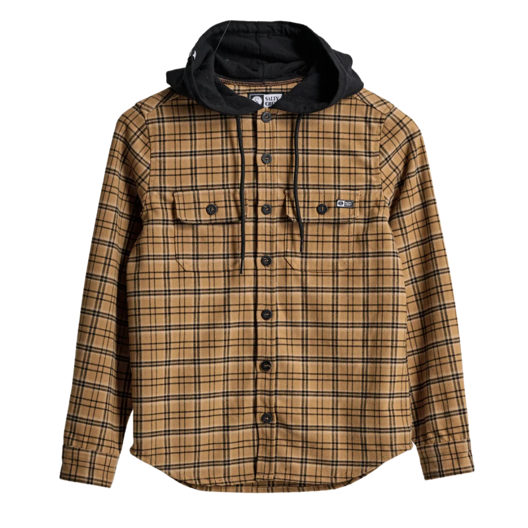 Frothing Boys LS Hooded Shirt - Brown/Black