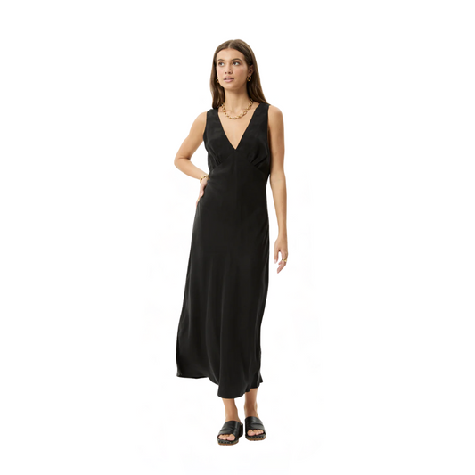 Gia- Cupro Maxi Dress- Black