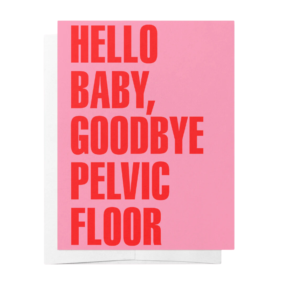 Hello Baby - Pink And Red Baby Shower Greeting Card