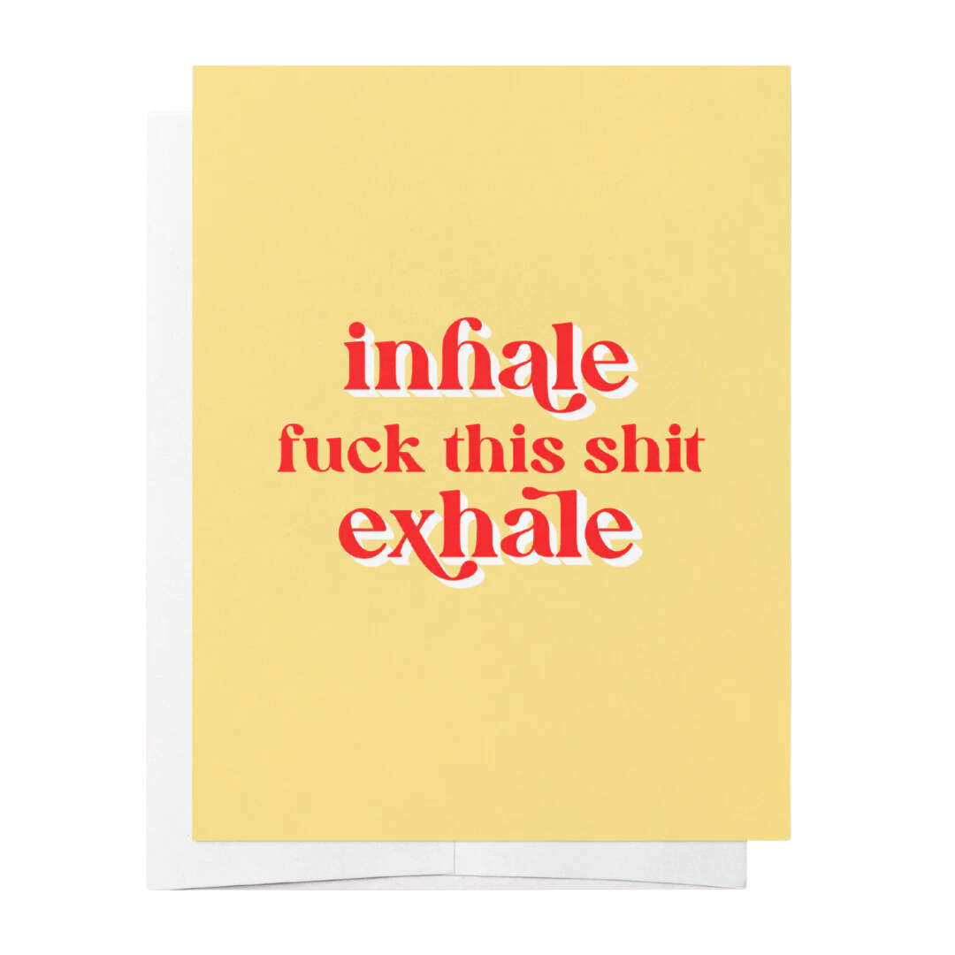 Inhale, Exhale - Yellow Life Events Greeting Card