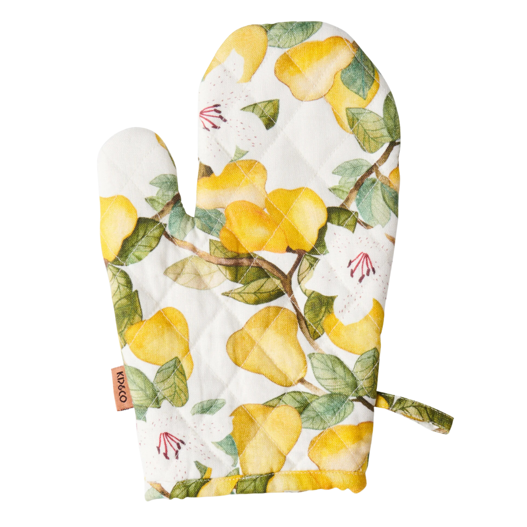 Summer Lily White Oven Mitt