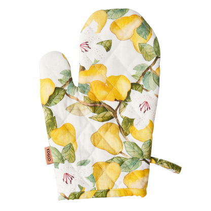 Summer Lily White Oven Mitt