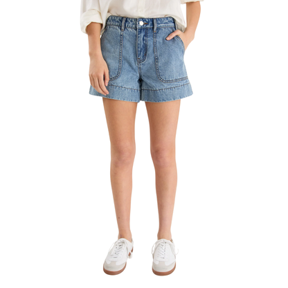 Kindly Mid Blue Pocket Front Denim Short