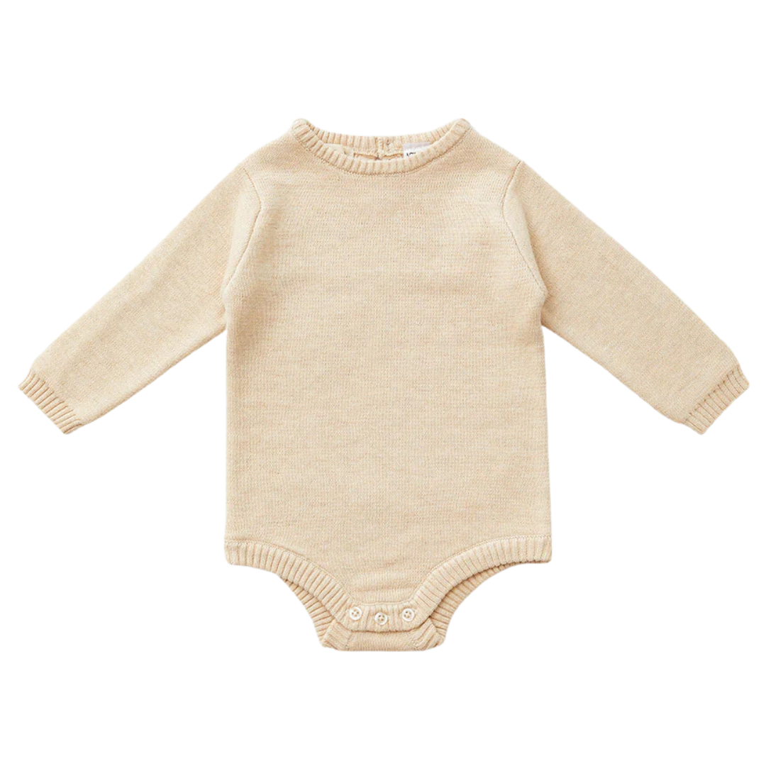 Long Sleeve Knit Bodysuit - Truffle