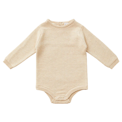 Long Sleeve Knit Bodysuit - Truffle